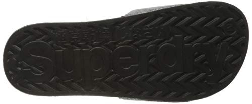 Superdry Vintage Logo Pool Slide, Zapatos de Playa y Piscina Hombre, Gris (Dark Grey Grit Kqz), 42/43 EU