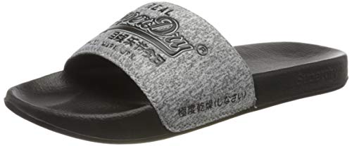 Superdry Vintage Logo Pool Slide, Zapatos de Playa y Piscina Hombre, Gris (Dark Grey Grit Kqz), 42/43 EU