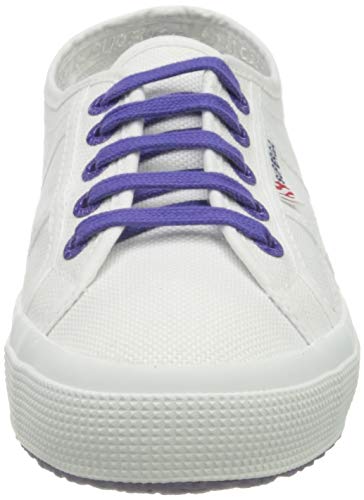 Superga 2750-COTCONTRASTU, Zapatillas de Gimnasia Unisex, Blanco (White/Violet Purple A0b), 39 EU