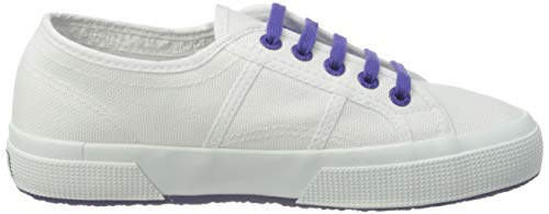 Superga 2750-COTCONTRASTU, Zapatillas de Gimnasia Unisex, Blanco (White/Violet Purple A0b), 39 EU