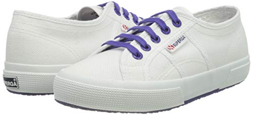 Superga 2750-COTCONTRASTU, Zapatillas de Gimnasia Unisex, Blanco (White/Violet Purple A0b), 39 EU