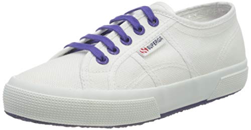 Superga 2750-COTCONTRASTU, Zapatillas de Gimnasia Unisex, Blanco (White/Violet Purple A0b), 39 EU
