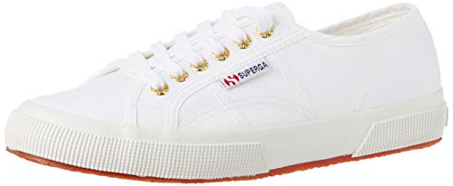 Superga 2750 COTU Classic Sneakers, Zapatillas Unisex Adulto, Blanco (White/Gold A15), 41 EU