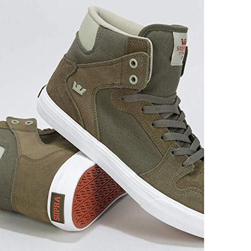 Supra Vaider, Zapatillas de Skateboard Unisex Adulto, Verde (Olive/Stone-White-M 370), 45.5 EU
