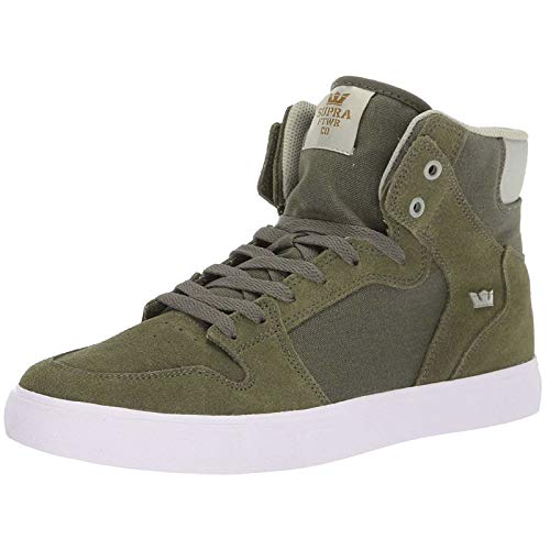 Supra Vaider, Zapatillas de Skateboard Unisex Adulto, Verde (Olive/Stone-White-M 370), 45.5 EU