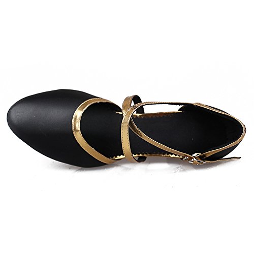 SWDZM Mujer Zapatos de baile/estándar de Zapatos de baile latino Ballroom modelo-ES-515 Gold 38 EU