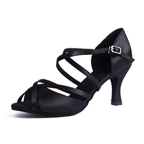 Syrads Zapatos de Baile Latino para Mujer Salsa Tango Bachata Vals Zapatos de Baile de Salón Suela Blanda 1010