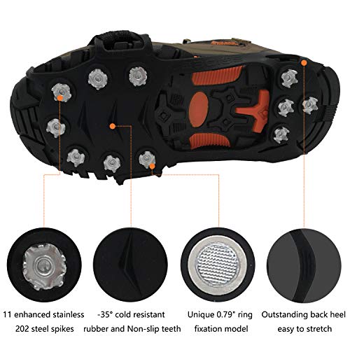 Tacos Linlook para zapatos, crampones para calzado, garras antideslizantes para la nieve y el hielo, para botas de montaña, Unisex adulto, large