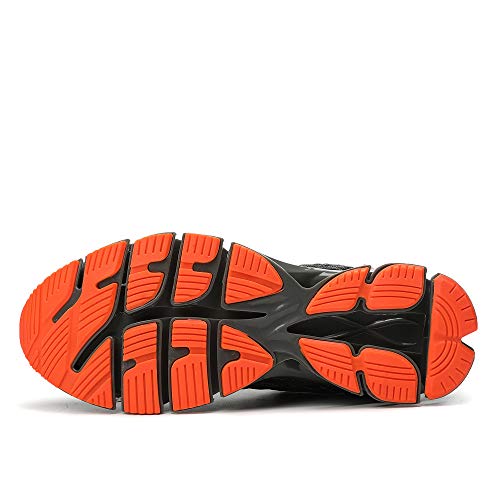 TAIZHOU Zapatillas Running Hombre Mujer Zapatos Deporte Correr Trail Fitness Sneakers Ligero Transpirable(43EU,Gray Orange)
