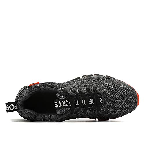 TAIZHOU Zapatillas Running Hombre Mujer Zapatos Deporte Correr Trail Fitness Sneakers Ligero Transpirable(43EU,Gray Orange)