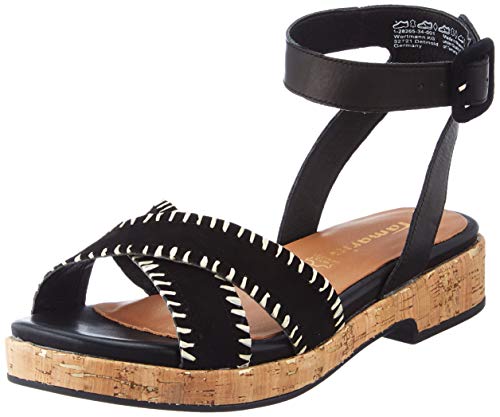 Tamaris 1-1-28265-34, Sandalias con cuña Mujer, Black, 41 EU