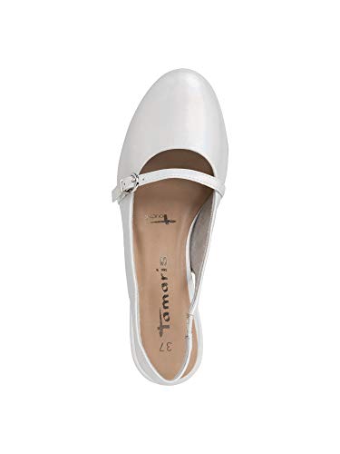 Tamaris 1-1-29600-24, Zapatos con Tira de Tobillo Mujer, Blanco White Pearl 101, 40 EU