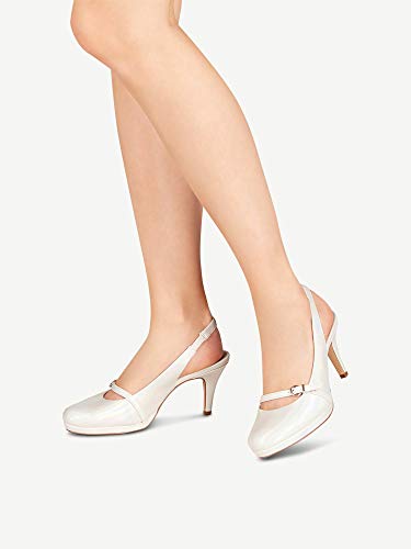 Tamaris 1-1-29600-24, Zapatos con Tira de Tobillo Mujer, Blanco White Pearl 101, 40 EU