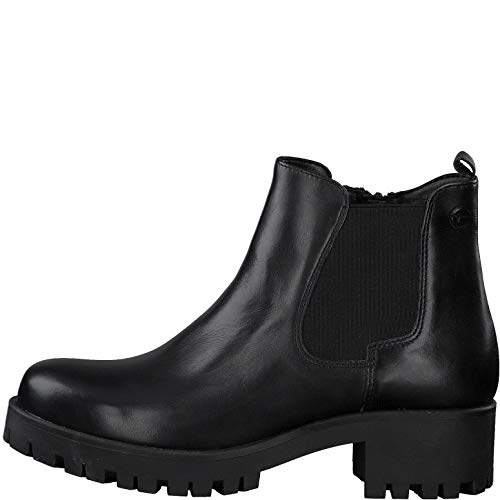 Tamaris Mujer Botines, señora Botas Chelsea, Botas,Botas de Media caña,Botines,botín,Slip on,Alto,Black Uni,37 EU / 4 UK