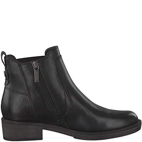 Tamaris Mujer Botines, señora Botas Chelsea, Botas,Botas de Media caña,Botines,botín,Slip on,Plana,Black Uni,37 EU / 4 UK