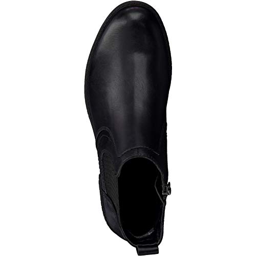 Tamaris Mujer Botines, señora Botas Chelsea, Botas,Botas de Media caña,Botines,botín,Slip on,Plana,Black Uni,37 EU / 4 UK