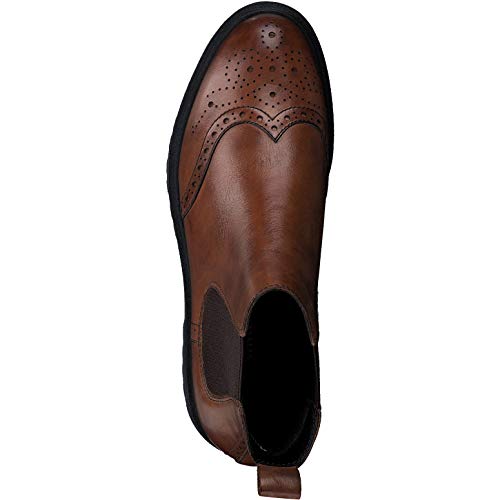 Tamaris Mujer Botines, señora Botas Chelsea, Botas,Botas de Media caña,Botines,botín,Slip on,Plana,Cognac Leather,36 EU / 3.5 UK
