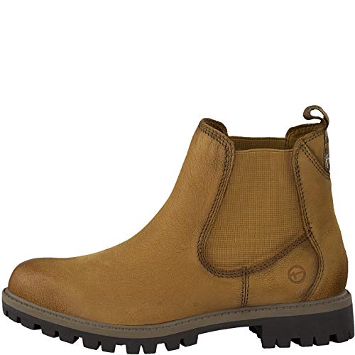 Tamaris Mujer Botines, señora Botas Chelsea, Botas,Botas de Media caña,Botines,botín,Slip on,Plana,Nut,38 EU / 5 UK