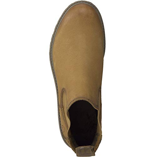 Tamaris Mujer Botines, señora Botas Chelsea, Botas,Botas de Media caña,Botines,botín,Slip on,Plana,Nut,38 EU / 5 UK