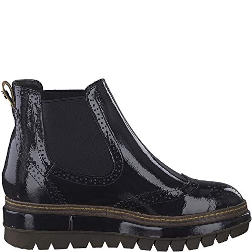 Tamaris Mujer Botines, señora Botas Chelsea, Botas,Botas de Media caña,Botines,botín,Slip on,Plana,Pacific Patent,39 EU / 5.5 UK
