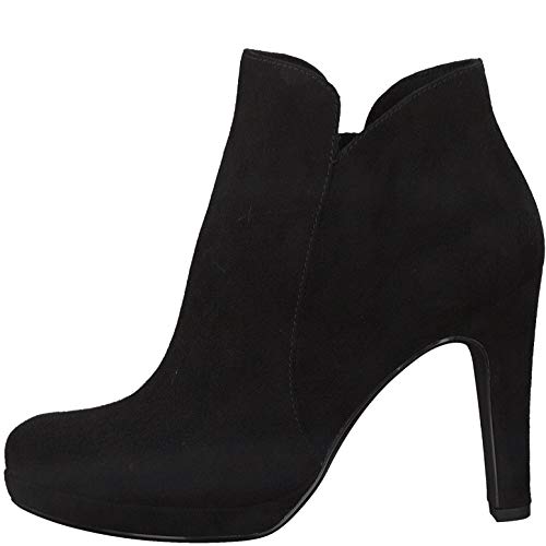 Tamaris Mujer Botines, señora Botines, Botas,Botas de Media caña,Botines,botín,Tobillo Alto,Cremallera,Black,39 EU / 5.5 UK