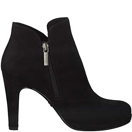 Tamaris Mujer Botines, señora Botines, Botas,Botas de Media caña,Botines,botín,Tobillo Alto,Cremallera,Black,39 EU / 5.5 UK