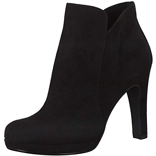 Tamaris Mujer Botines, señora Botines, Botas,Botas de Media caña,Botines,botín,Tobillo Alto,Cremallera,Black,39 EU / 5.5 UK