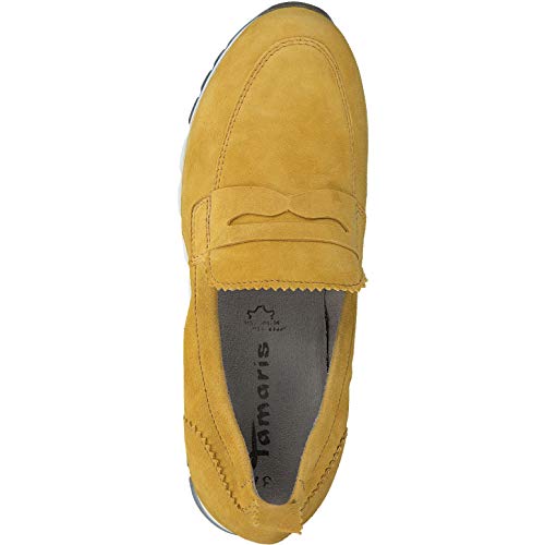 Tamaris Mujer Mocasines 24709-24, señora Zapatilla Deportiva, Calzado de Medio Zapato,Slip-on,Zapato de Ocio,Slip-in Abierto,Sun,40 EU / 6.5 UK