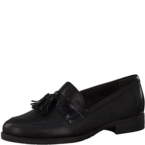 Tamaris Mujer Mocasines, señora Zapatillas,Pantuflas, Zapatos Bajos,Zapatos universitarios,Zapatos de Negocios,Black,39 EU / 5.5 UK