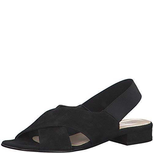 Tamaris Mujer Sandalias de Vestir 28017-34, señora Sandalia tacón, Sandalias,Zapatos del Verano,cómodo y Planas,Black,39 EU / 5.5 UK