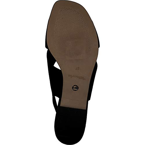 Tamaris Mujer Sandalias de Vestir 28017-34, señora Sandalia tacón, Sandalias,Zapatos del Verano,cómodo y Planas,Black,39 EU / 5.5 UK