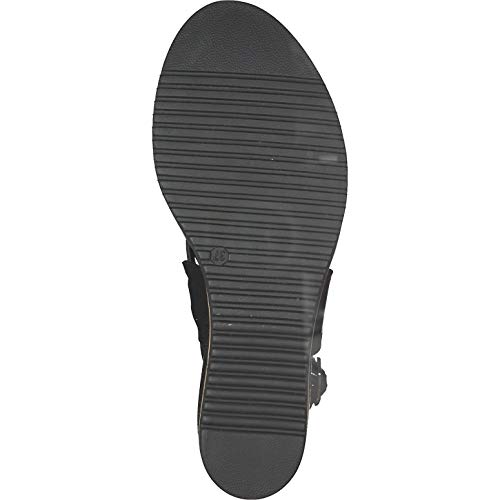 Tamaris Mujer Sandalias de Vestir 28312-24, señora Sandalias de cuña, Zapatos del Verano,cómodo,tacón Alto,Black,38 EU / 5 UK