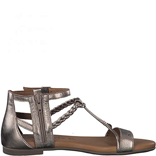 Tamaris Mujer Sandalias, señora Sandalia con Tiras,Sandalia Romana,Sandalia,Sandalia de Gladiador,Sandalia de Verano,Champagne Met,38 EU / 5 UK