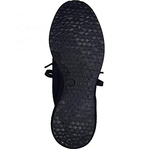 Tamaris Mujer Zapatillas, señora Bajo,Plantilla Desmontable,Zapatillas de Deporte,Zapatos Informales,Cuña de tacón,Black/DK.Grey,38 EU / 5 UK