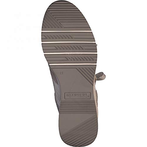 Tamaris Mujer Zapatillas, señora Bajo,Plantilla Desmontable,Zapatos Informales,Cuña de tacón,Zapatos Bajos,con Cordones,White Comb,42 EU / 8 UK