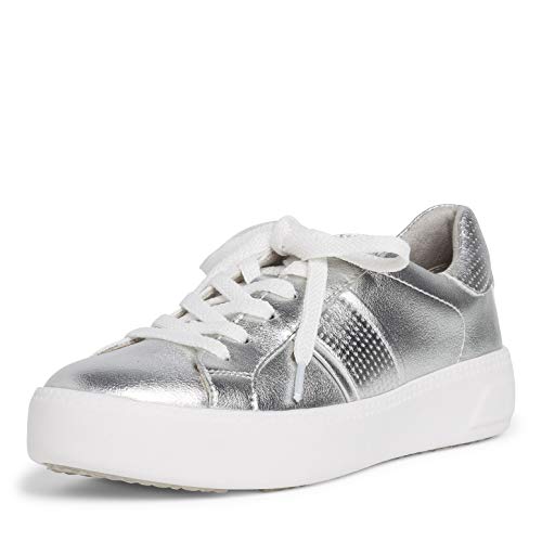 Tamaris Mujer Zapatillas, señora Bajo,Touch It,Zapato con Cordones,Plataforma de la Suela,Ocio,Zapato bajo,Zapato de Calle,Silver Uni,38 EU / 5 UK