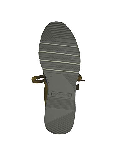 Tamaris Mujer Zapatos con Cordones, señora Zapatos Deportivos,Zapatos Bajos,Calzado de Calle,Zapatillas de cuña,Mustard Comb,39 EU / 5.5 UK
