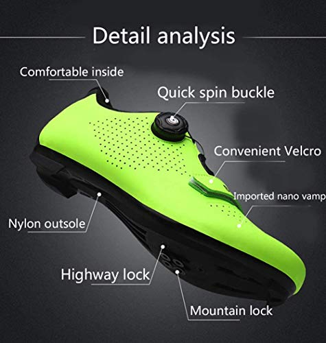 tangjiu Zapatos De Bloqueo De Bicicleta De Carretera Unisex, Bicicleta De Montaña con Taco Exterior Bicicleta Transpirable Zapatos Giratorios, Adecuados para Senderismo Y Ciclismo (Blanco,44)