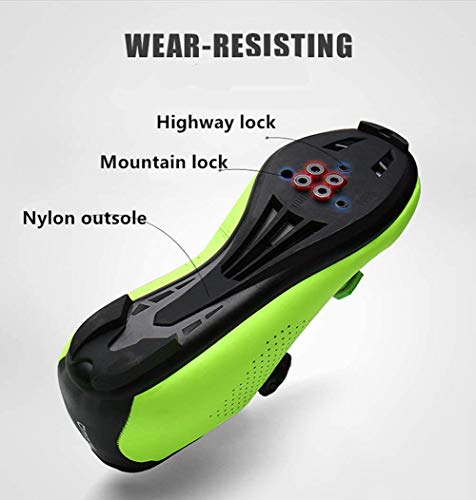 tangjiu Zapatos De Bloqueo De Bicicleta De Carretera Unisex, Bicicleta De Montaña con Taco Exterior Bicicleta Transpirable Zapatos Giratorios, Adecuados para Senderismo Y Ciclismo (Blanco,44)