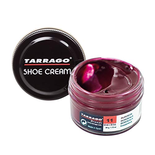 Tarrago | Shoe Cream 50 ml | Crema para Zapatos, Bolsos y Accesorios de Cuero y Cuero Sintético (Burdeos 11)