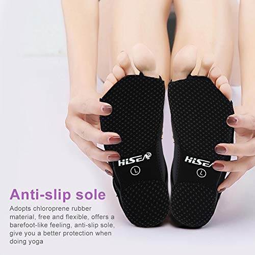 Tbest Calcetines de yoga antideslizantes para mujeres, calcetines de yoga pilates Calcetines de agarre de yoga con puños antideslizantes Zapatos de entrenamiento de baile con dedos para ball