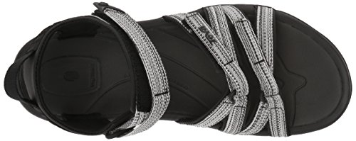 Teva Tira, Sandalias de Punta Descubierta Mujer, Negro (Black/White Multi Bwml), 37 EU