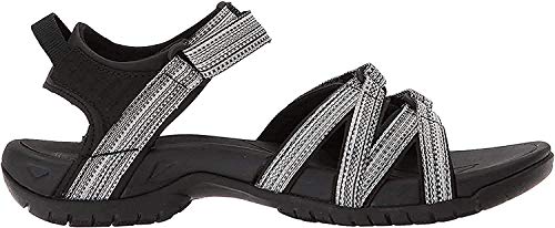 Teva Tira, Sandalias de Punta Descubierta Mujer, Negro (Black/White Multi Bwml), 37 EU