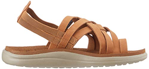 Teva Voya Strappy Leather, Sandalias de Punta Descubierta Mujer, Marrón (Chipmunk CPM), 36 EU
