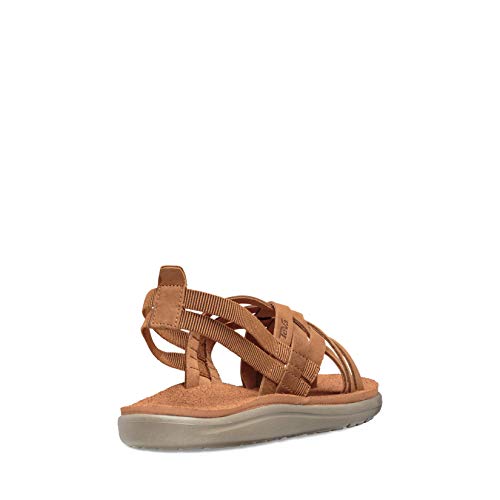 Teva Voya Strappy Leather, Sandalias de Punta Descubierta Mujer, Marrón (Chipmunk CPM), 36 EU