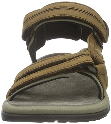 Teva W Terra Fi Lite Leather, Sandalias de Punta Descubierta Mujer, Marrón Braun Brown 556, 36 EU