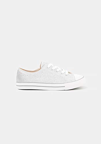 TEX - Zapatillas De Lona para Niña, Plata, 39 EU
