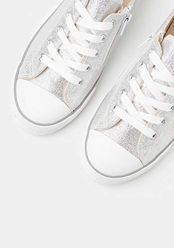 TEX - Zapatillas De Lona para Niña, Plata, 39 EU