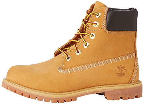 Timberland 6 Inch Premium Waterproof, Botas Chukka Mujer, Amarillo Wheat Nubuck, 38.5 EU