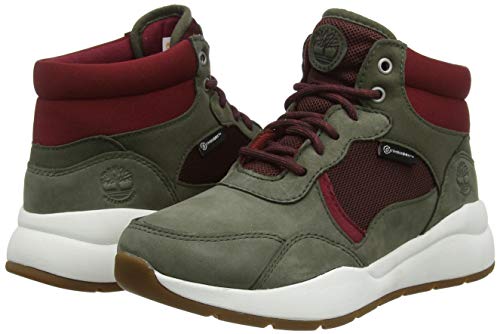 Timberland Boroughs F/L Mid Waterproof, Zapatillas Mujer, Verde Dark Green Nubuck, 37 EU